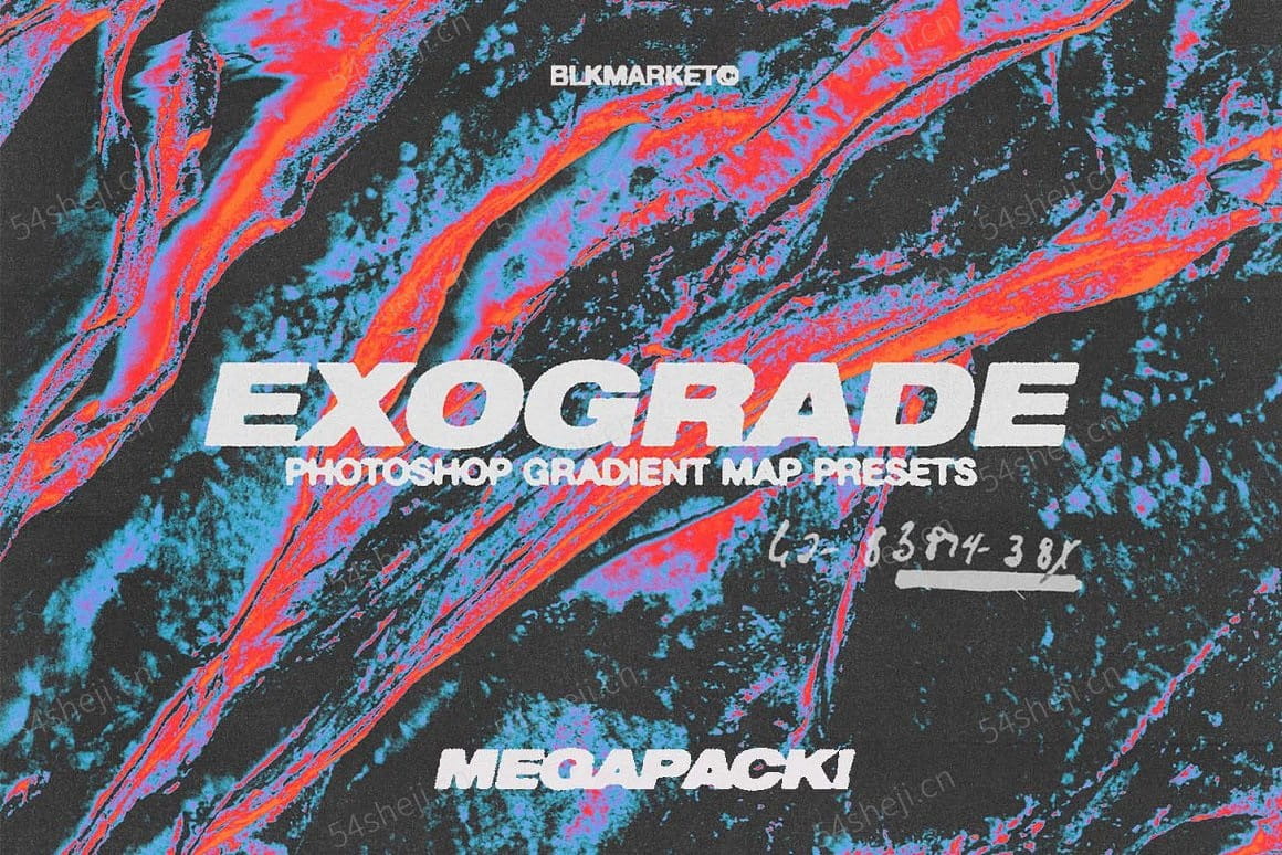 新复古未来派迷幻全息渐变映射PS预设包 BLKMARKET – EXOGRADE – Photoshop Presets